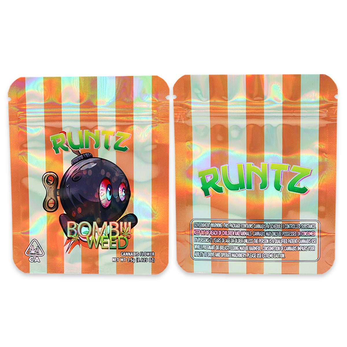 Runtz Bomb Weed Holographic Mylar Bags 3.5 Grams - Custom420bag