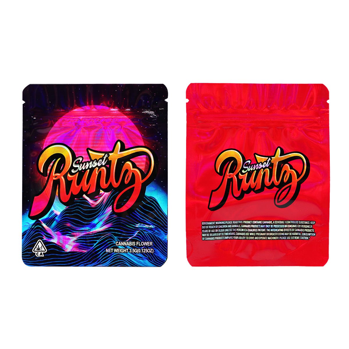 Runtz Sunset Holographic Mylar Bags 3.5 Grams - Custom420bag