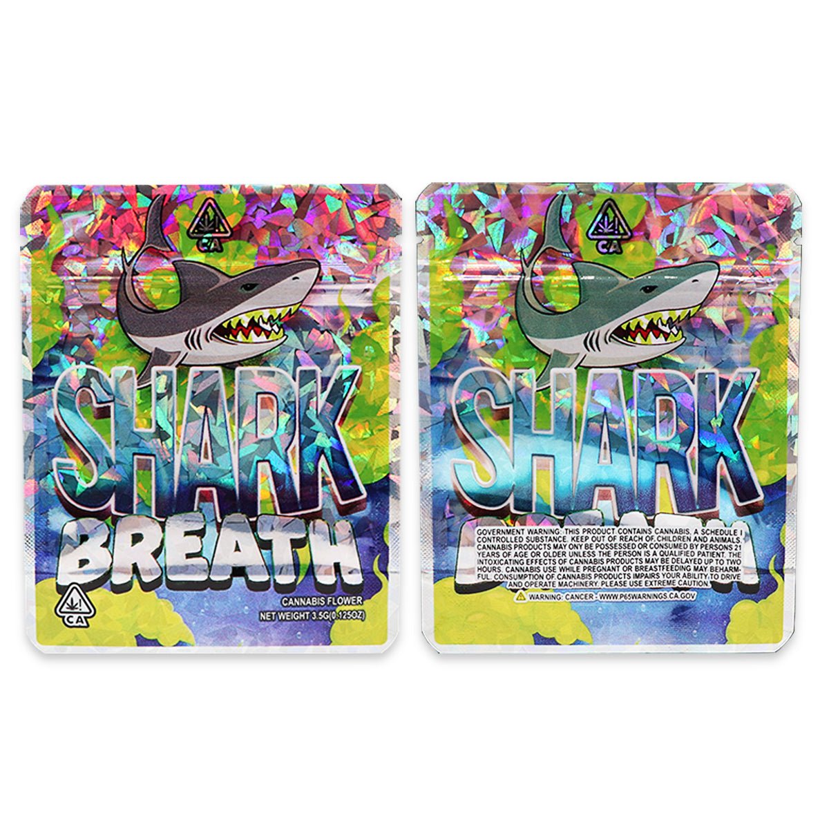 Shark Breath Holographic Mylar Bags 3.5 Grams