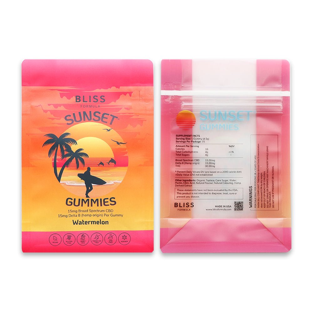 Sunset Gummies 3.5G Mylar Bags Holographic - Custom420bagPackaging & Storage