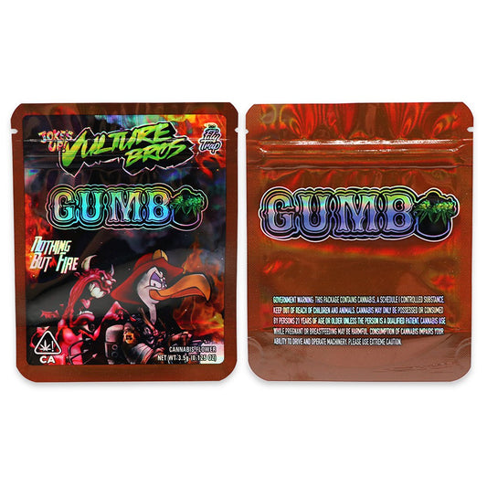 Vulture Bros Nothing But Fire Gumbo Holographic Mylar Bags 3.5 Grams